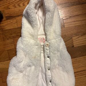 Baby Vest jacket - White fleece hooded vest so soft high-quality!